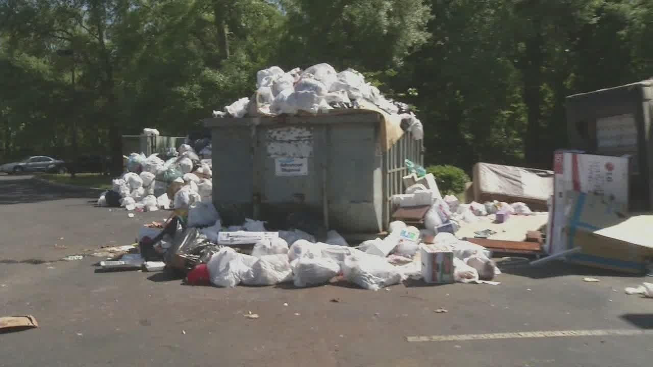 Dumpster overflowing at Westside apartment complex