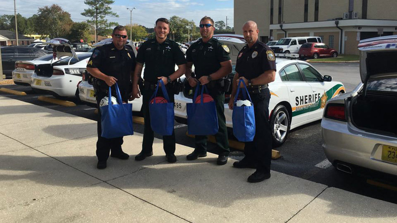 Sports equipment donated to Bradford County law officers