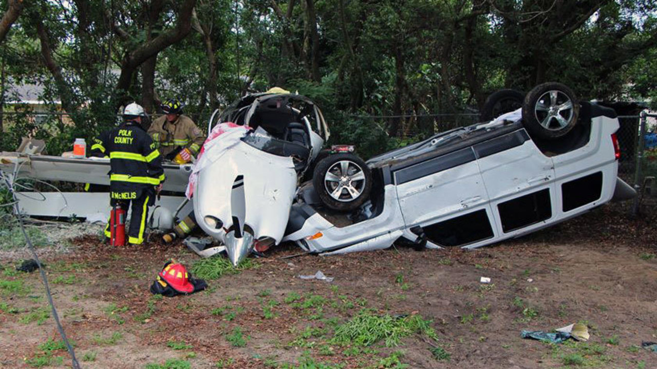 Small plane crashes into car parked at church; pilot injured