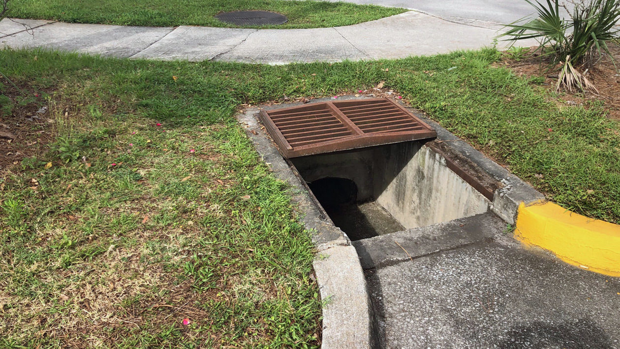 Uncovered storm drain along Barnes Road caused concern